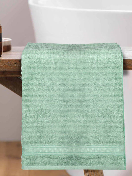Green Solid Bamboo 580GSM Super Soft Adult Regular Bath Towel-59x30In