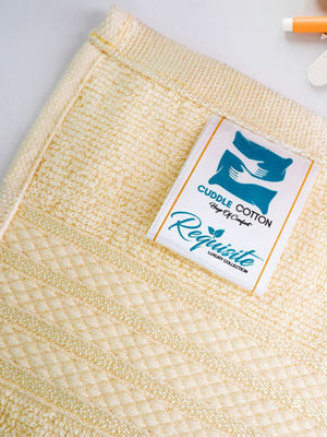 2-Pcs Yellow Pure Cotton Hand Towels