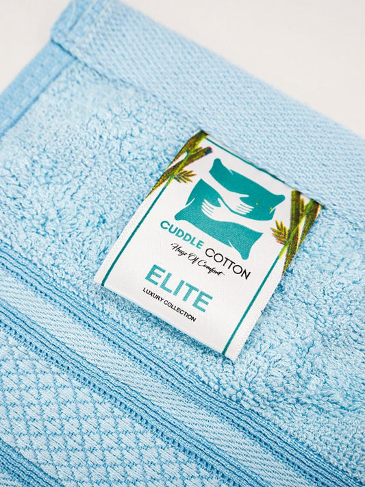 Elite Blue Solid Bamboo 580GSM Super Soft Adult Regular Bath Towel-59x30In