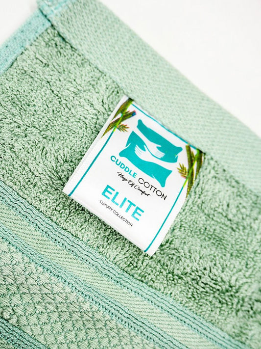 Green Solid Bamboo 580GSM Super Soft Adult Regular Bath Towel-59x30In