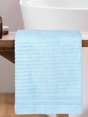 Elite Blue Solid Bamboo 580GSM Super Soft Adult Regular Bath Towel-59x30In