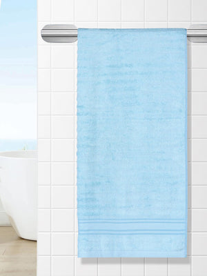 Elite Blue Solid Bamboo 580GSM Super Soft Adult Regular Bath Towel-59x30In