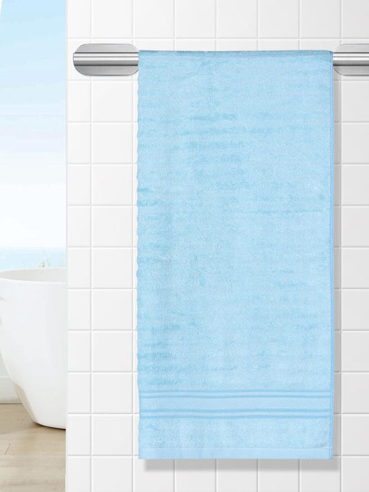 Elite Blue Solid Bamboo 580GSM Super Soft Adult Regular Bath Towel-59x30In