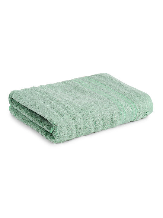 Green Solid Bamboo 580GSM Super Soft Adult Regular Bath Towel-59x30In