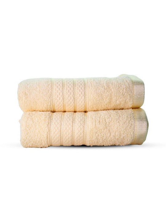 2-Pcs Yellow Pure Cotton Hand Towels