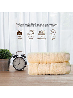 2-Pcs Yellow Pure Cotton Hand Towels