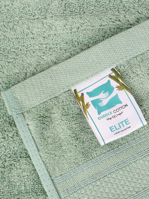 Green Solid Bamboo 580GSM Super Soft Adult Regular Bath Towel-59x30In