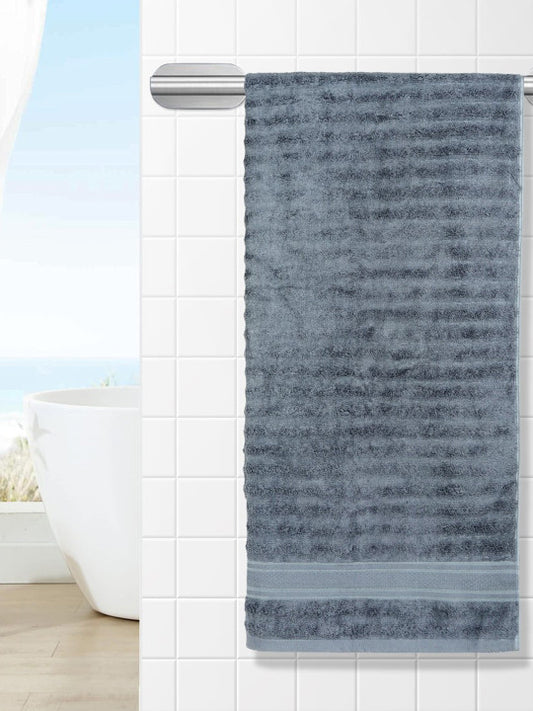 Grey Solid Bamboo 580GSM Super Soft Adult Regular Bath Towel-59x30In